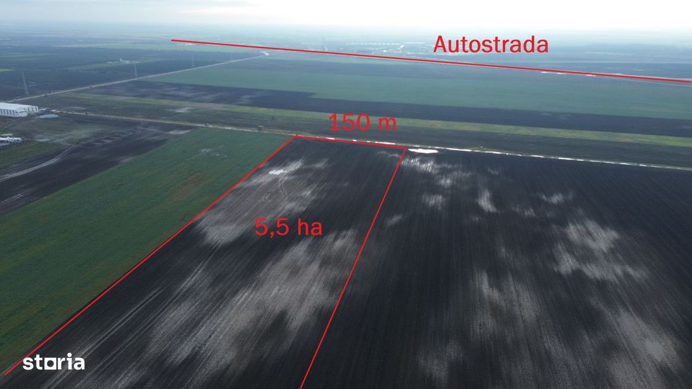 Teren intravilan 5,5 ha industrial deschidere 150 ml soseaua Constante