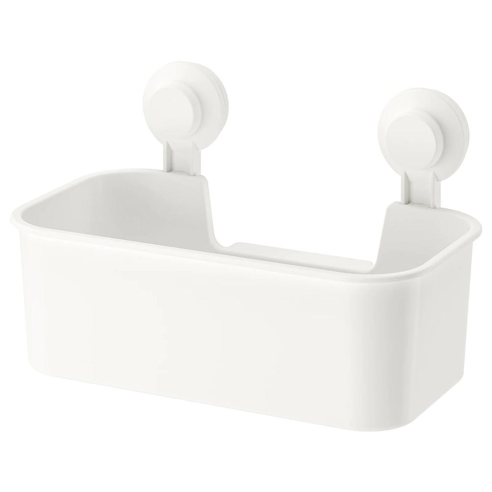 TISKEN IKEA ТИСКЕН ИКЕа Корзина на присосках для ванной, белый, новый