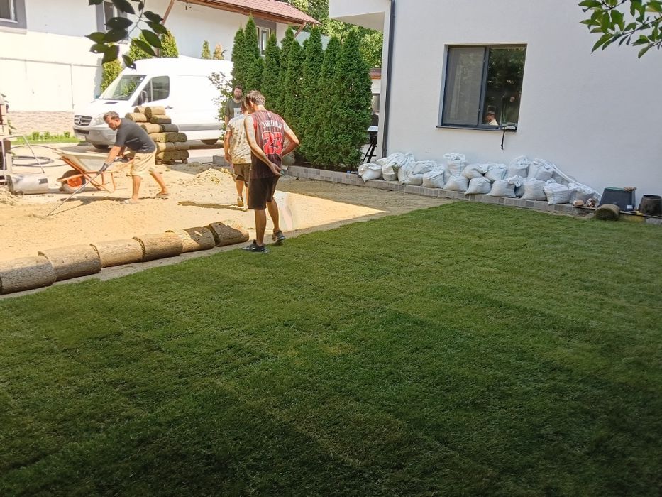 Gazon rulou sport 24 de lei m2. Transport și montaj inclus în preț.