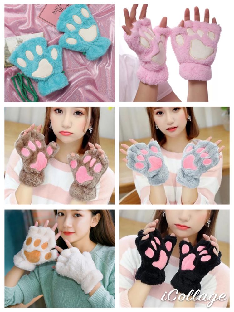 Manusi pisica neko chan cosplay cat anime otaku pufoase