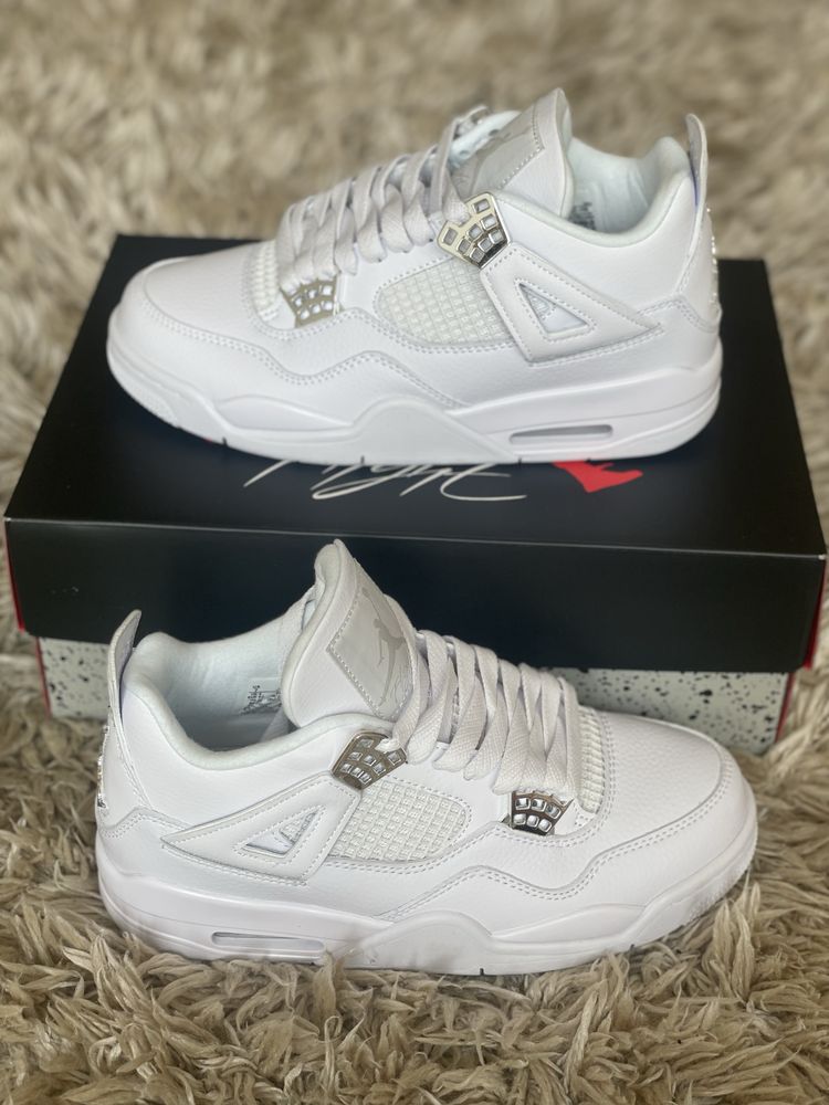 Jordan 4 Retro Pure Money Metallic Silver White