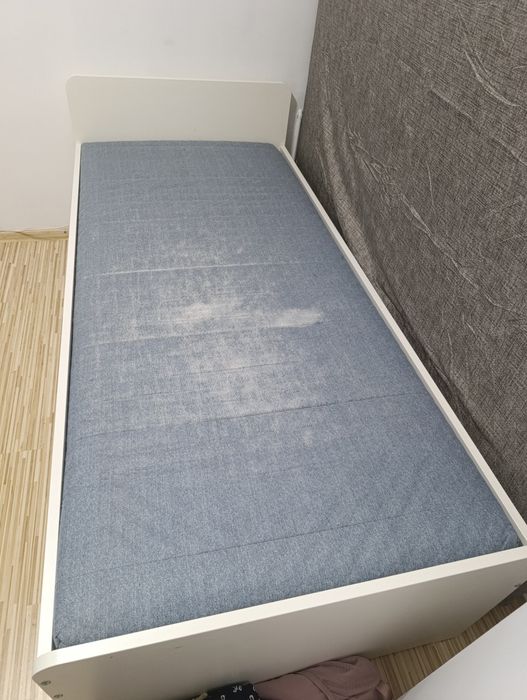 Pat extensibil Ikea alb 90x200 cu 2 setare