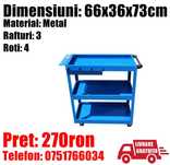 Carucior Metalic Roti 3 Rafturi Birou Atelier Service Scule Livr Gr TM