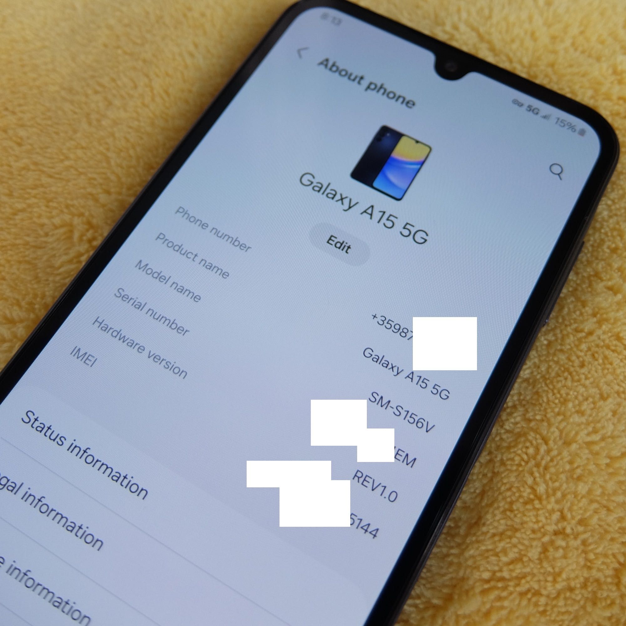 Продавам Smartphone телефон Samsung Galaxy A15 5G