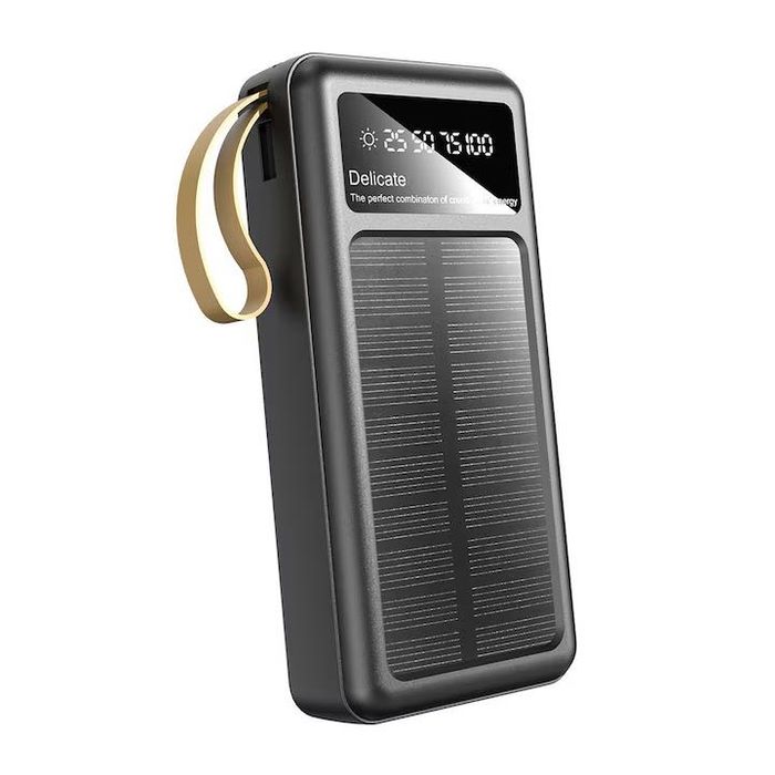 Соларно зарядно, соларна батерия KLGO ,20000mAh за телефон с LED фенер