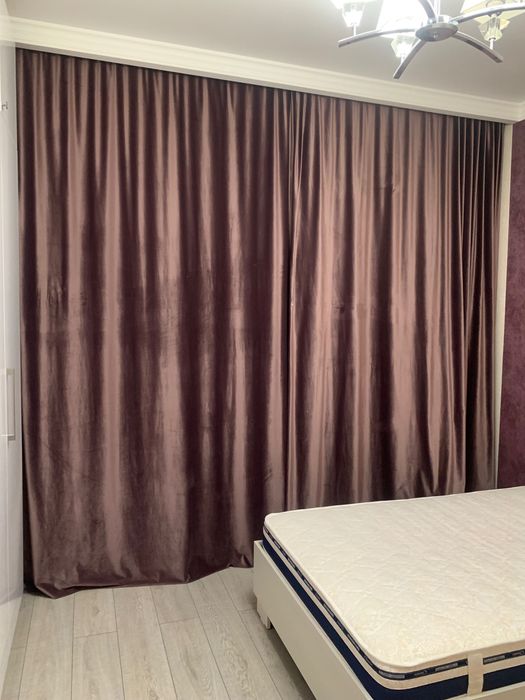 Велюровые шторы с тюлью