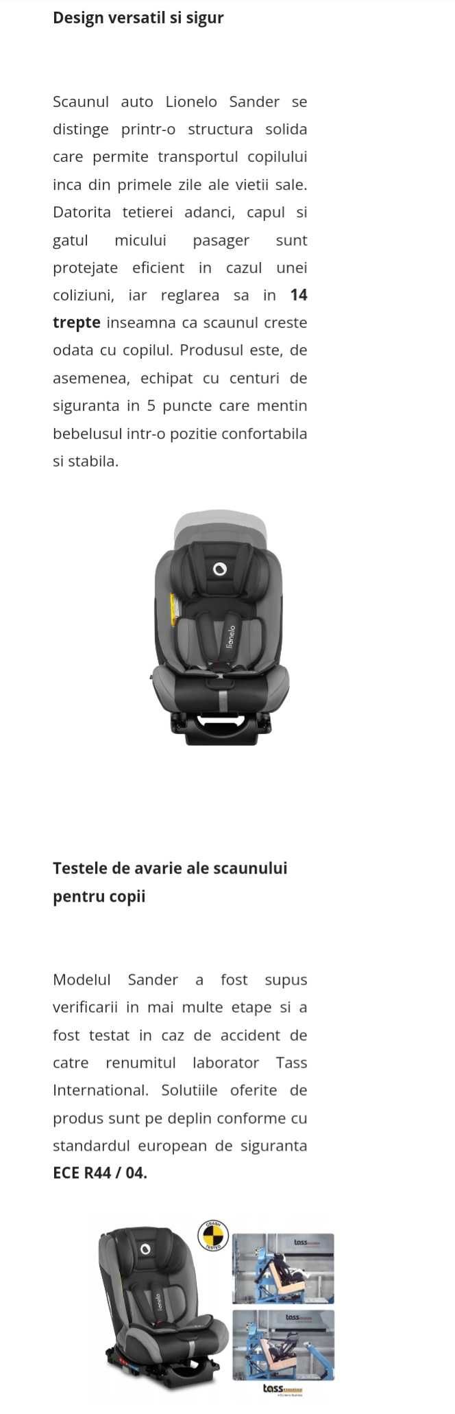 Scaun auto izofix 0-12 ani