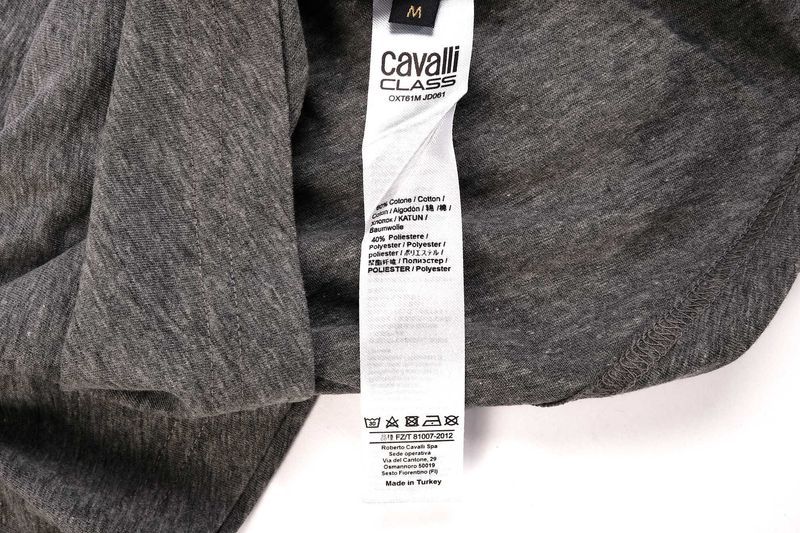 ПРОМО Roberto Cavalli Class M/L/XL-Оригинална сива SLIM тениска