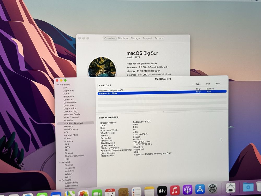 НОВ 15.4’ Core i9/Macbook Pro 15’ 2019/16GB Ram/512GB SSD/Radeon 4GB