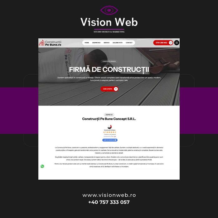 Creare site de prezentare / Creare magazin online - Vision Web