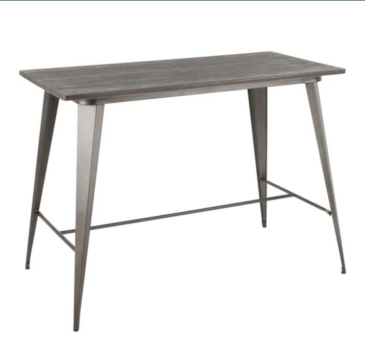 Masa de bar Lumisource cu cadru metal / blat de bambus presat