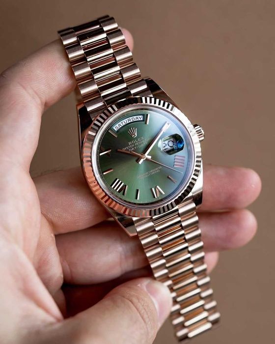 Rolex day-date 40mm Rose gold green dial