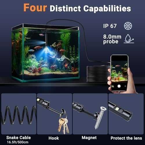 Нов HD 1920P двулентова ендоскоп камера с 5 м кабел и LED осветление