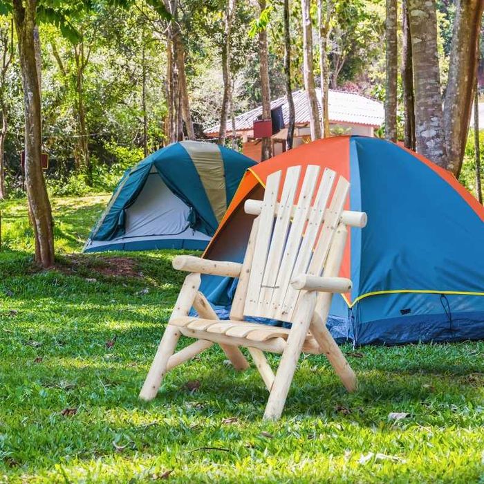 Градински стол Outsunny Adirondack,  с висока облегалка и подлакътници