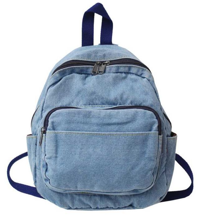Mini Rucsac Denim,  Blugi Albastru Deschis, 30x25x10cm