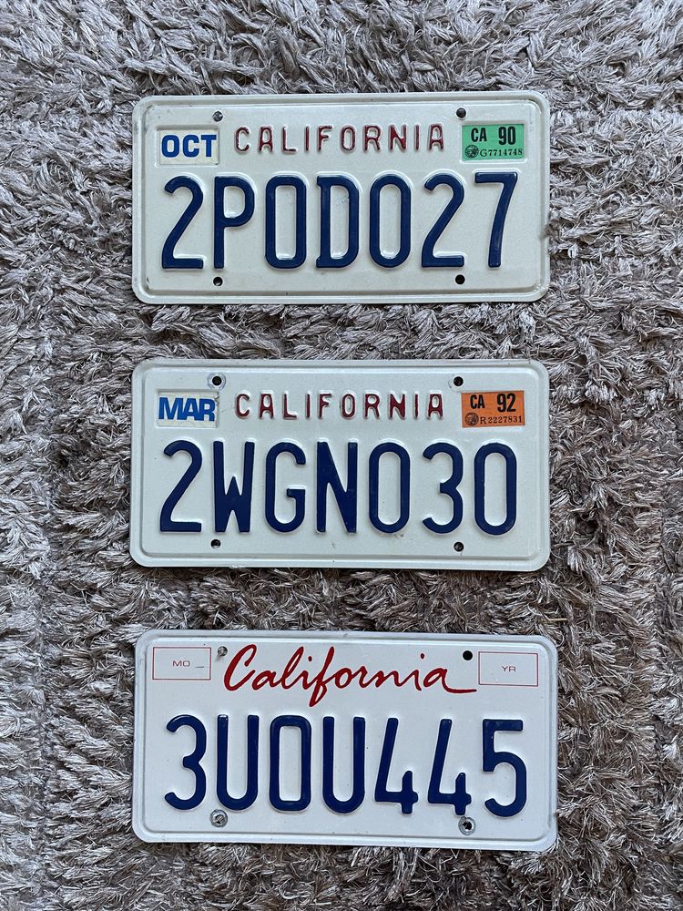 Placuta/numar/ nr inmatriculare masina Sua/America California