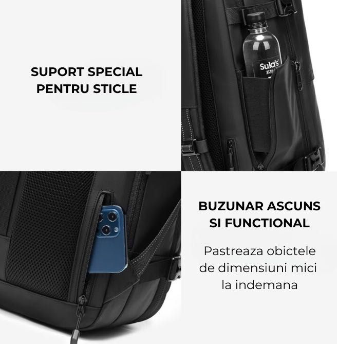 Rucsac de calatorie cu Vacuum, Bagaj de mana, Extensibil, 49*32*15 cm