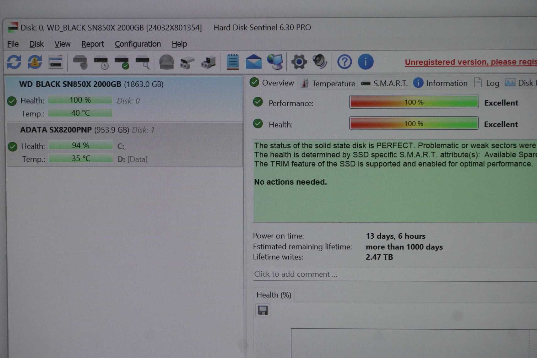[2TB] SSD NVMe M.2 Gen4 Western Digital Black SN850X 7300MB/s 6600MB/s
