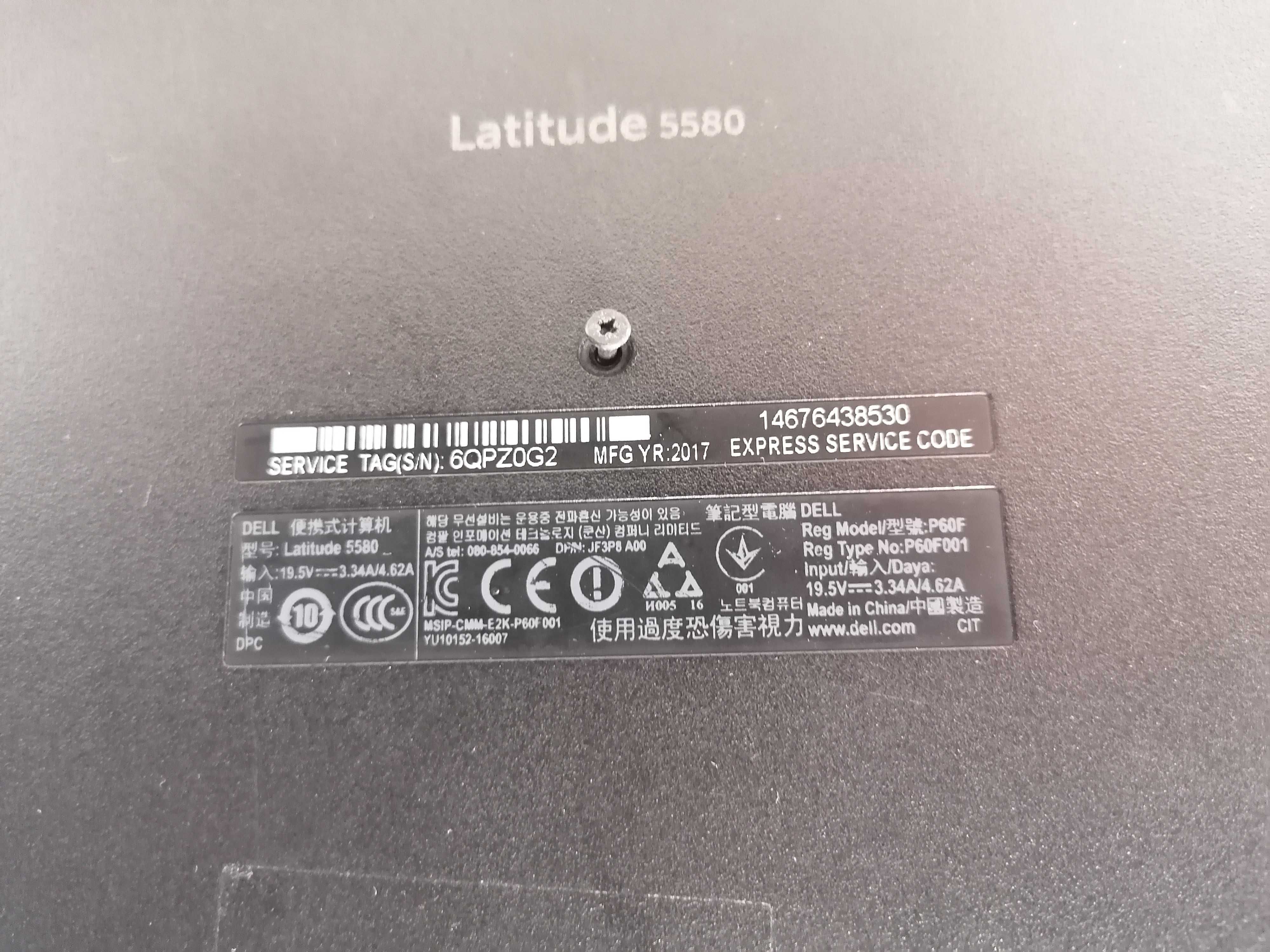 Dell Latitude 5580-i7-7600u-2,80Ghz,NVidia930MX,ram 16GB,SSD,15,6"disp