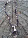 Colier perle negre cu libelule 48 cm lungime