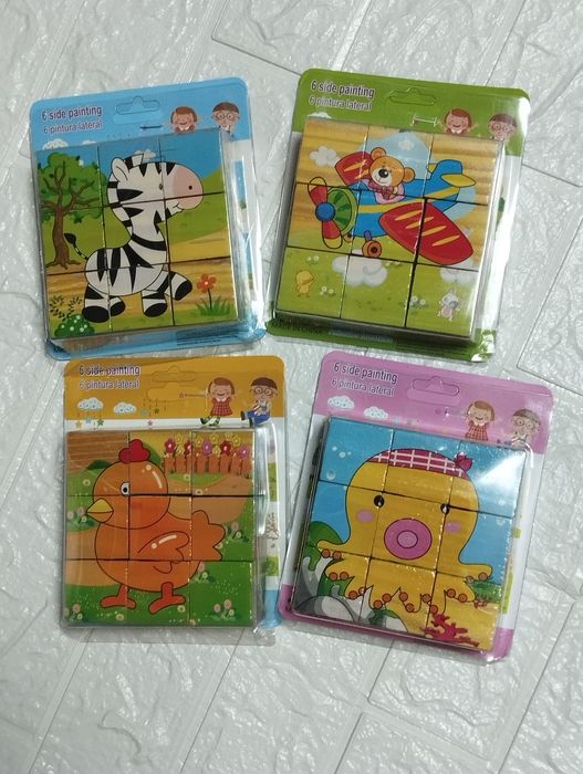 Кубики пазлы деревянные