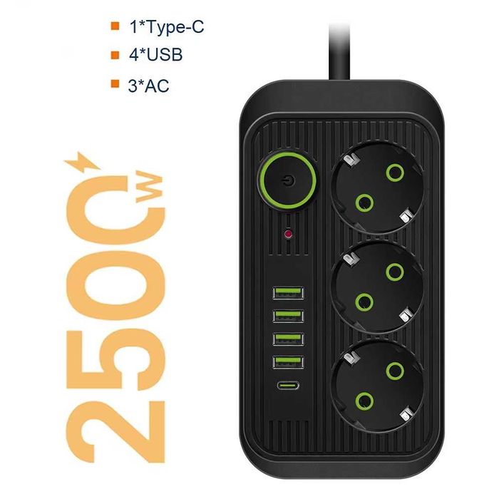 Prelungitor Tripla Porturi USB Type C Incarcator Telefon