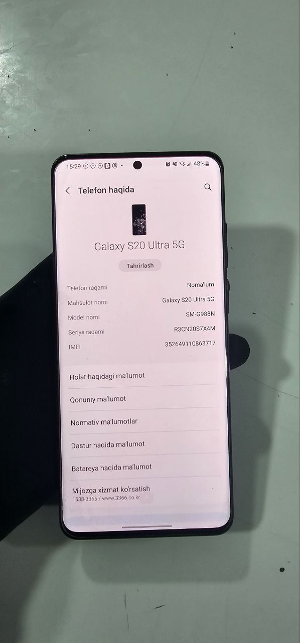 S20 ultra 5g srochni sotiladi