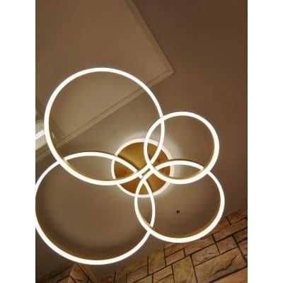 Lustra led dimabila cu telecomanda 200w Black/ Gold