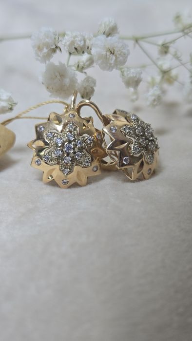 Серьги золотые ЖанТаС ломбард Астана