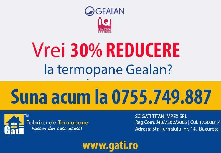 Geamuri termopane Gealan // Azi 30% REDUCERE în București