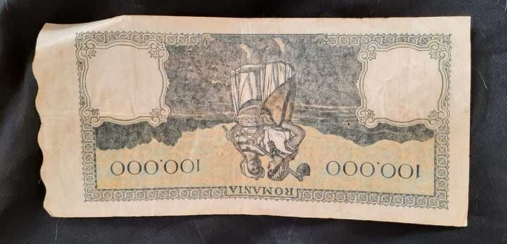 o bancnotă de COLECȚIE, UNA SUTĂ MII (1946), stare impecabilă