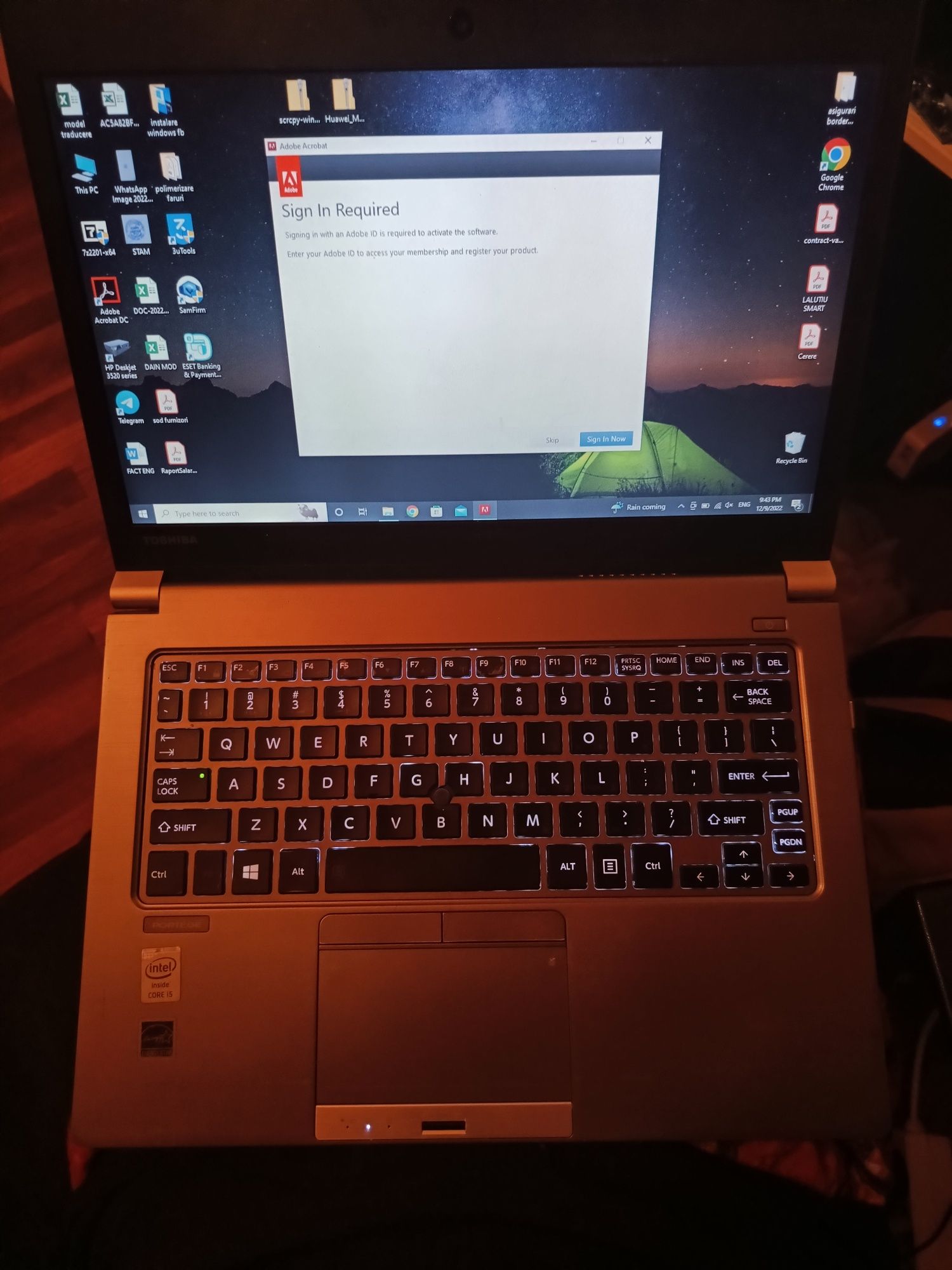 Laptop Toshiba slim i5