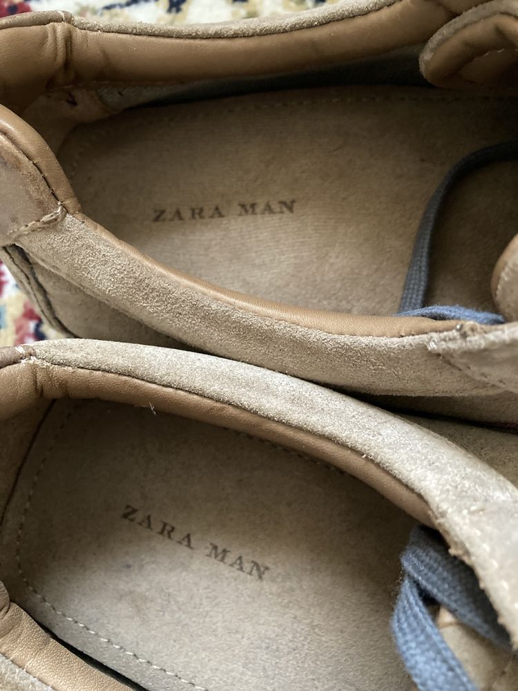 Zara обувь мокасины замша натуральная