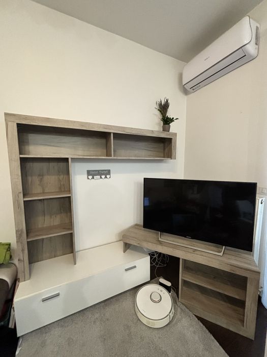 Biblioteca living Glen, crem + alb mat, 170.5 cm, 2C