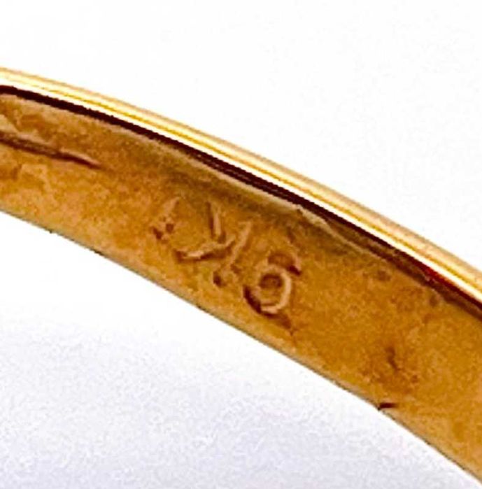 Inel aur victorian cu rubin si safire