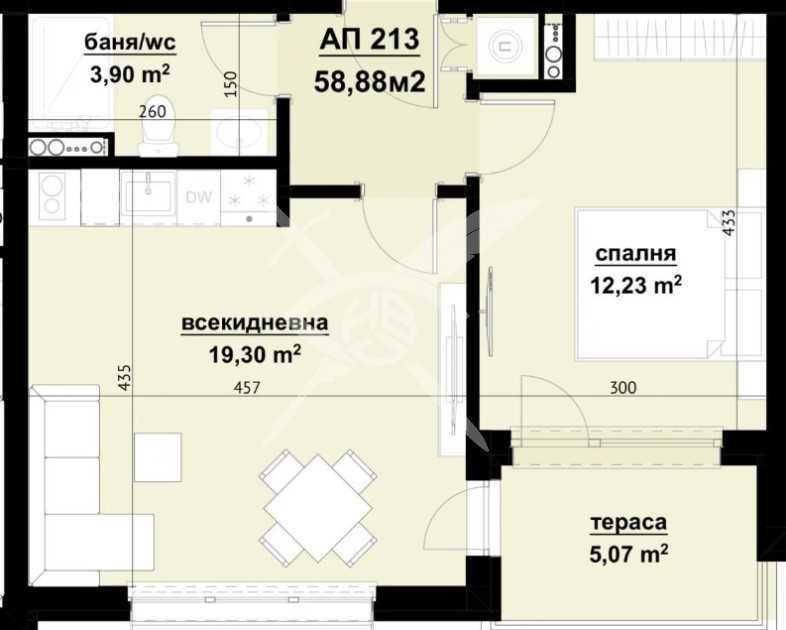 Двустаен апартамент в Созопол  374 - 16654