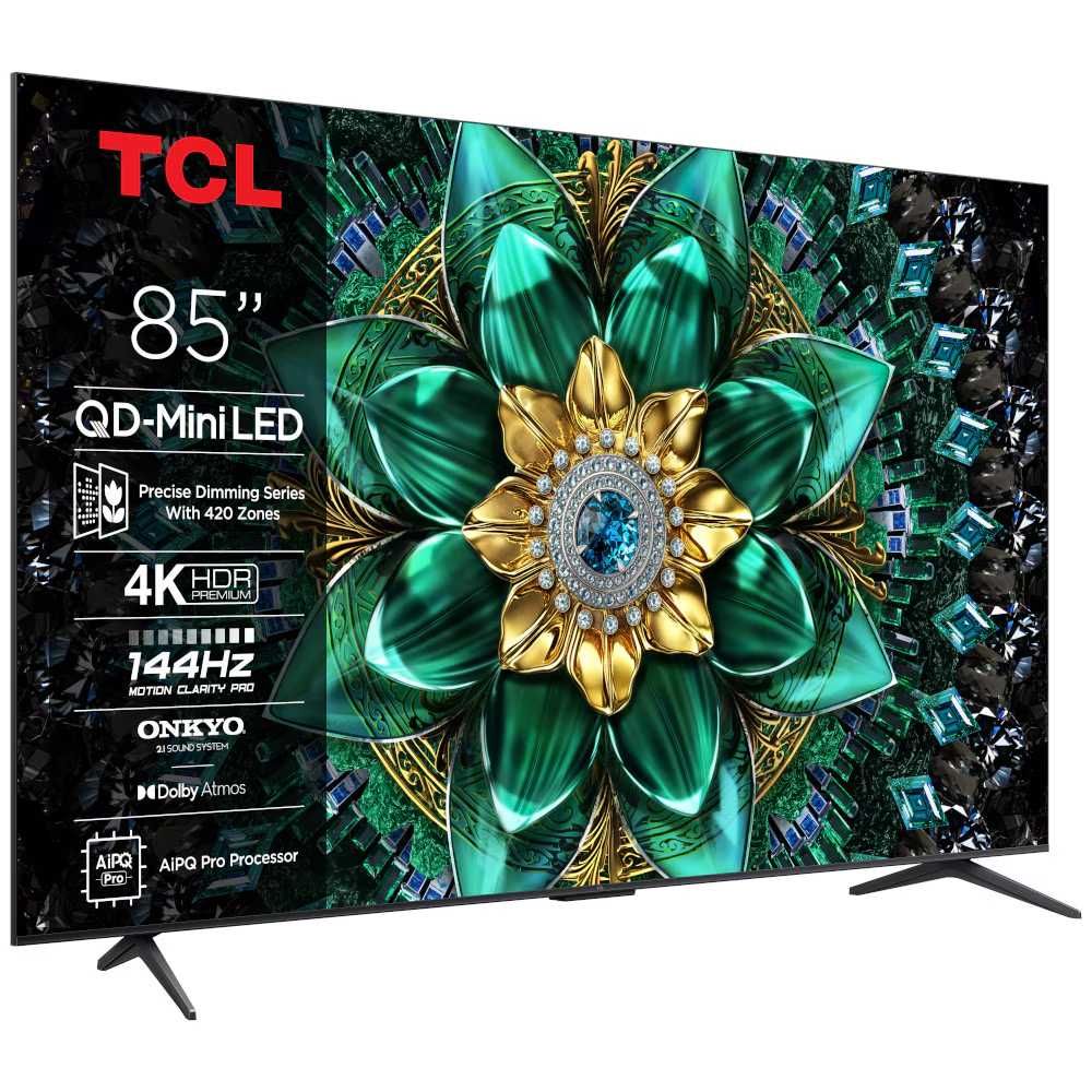 Mini LED TV 4K 85''(215 cm) TCL 85Q6C, 100 Hz, smart Google TV ocazie