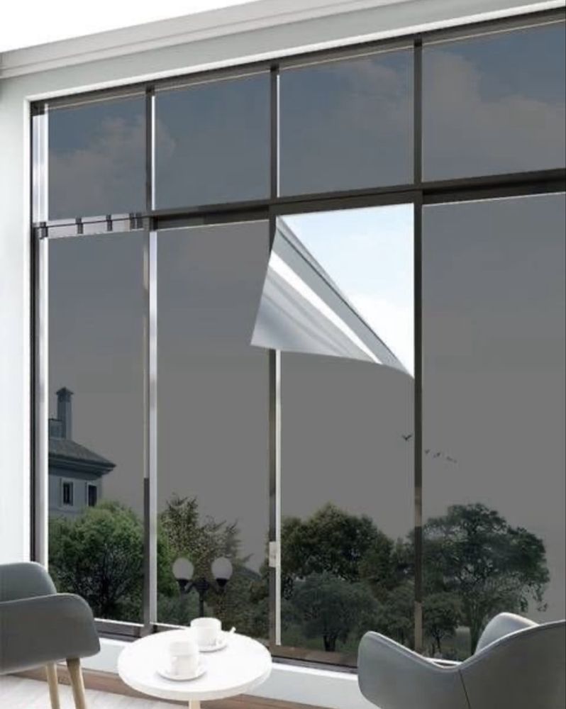 Folie de protectie reflexiva,asigura intimitate,protectie uv,efect ogl