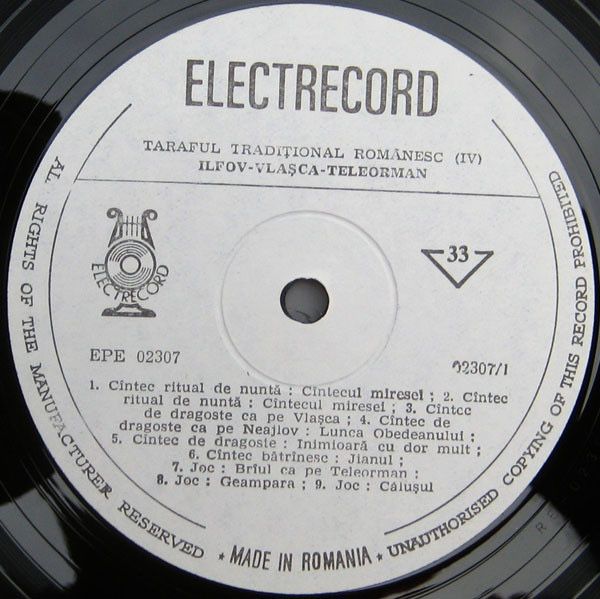 Disc Vinil, compilatie - The traditional folk music band - Ilfov..