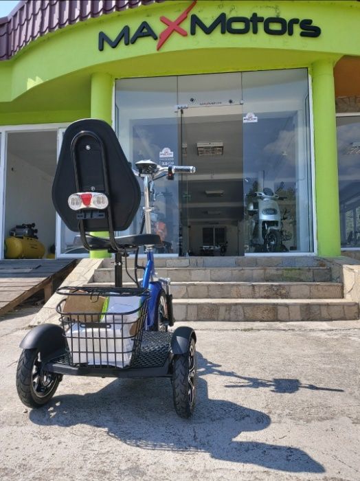 NEW Electric Scooter 2023  Blue Darck Електрически Триколки MaXmotors