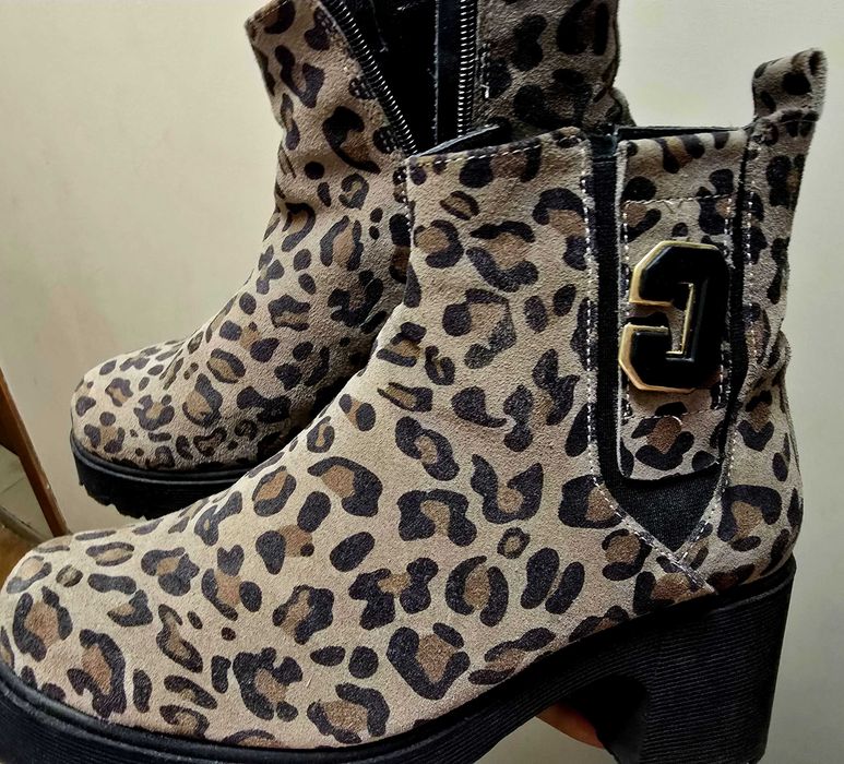 Дамски боти - с леопардов принт
