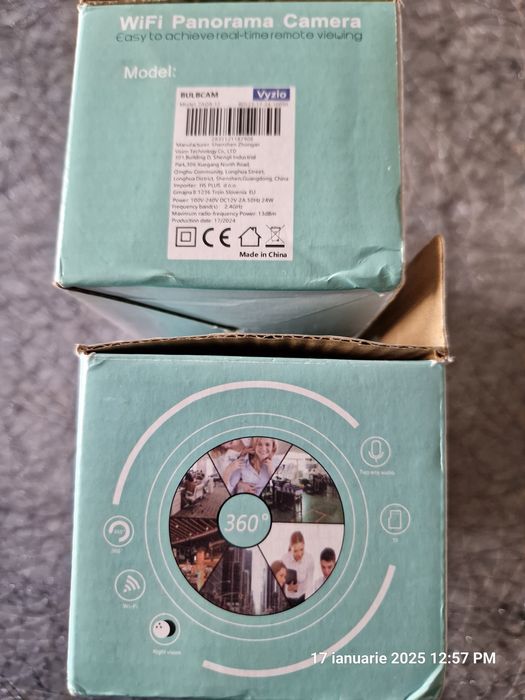 Camera supraveghere 360° wi-fi, vedere de noapte