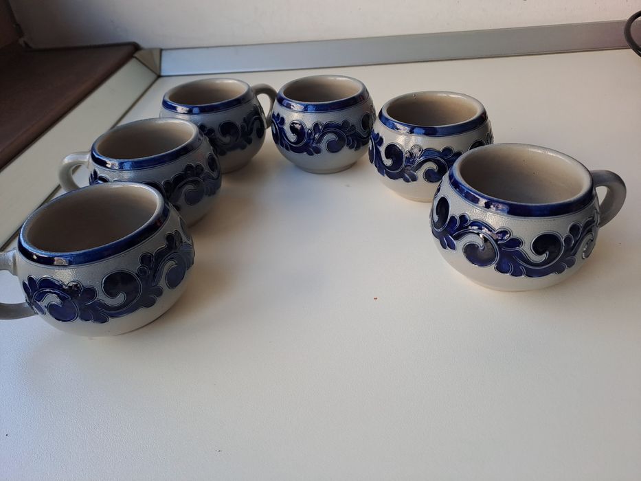 Set de punch vintage, vaza si tava din piatra