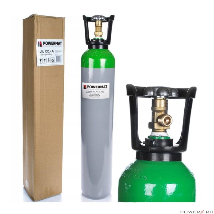 Butelie argon + Co2 goala pentru sudura, capacitate 8 litri, Powermat