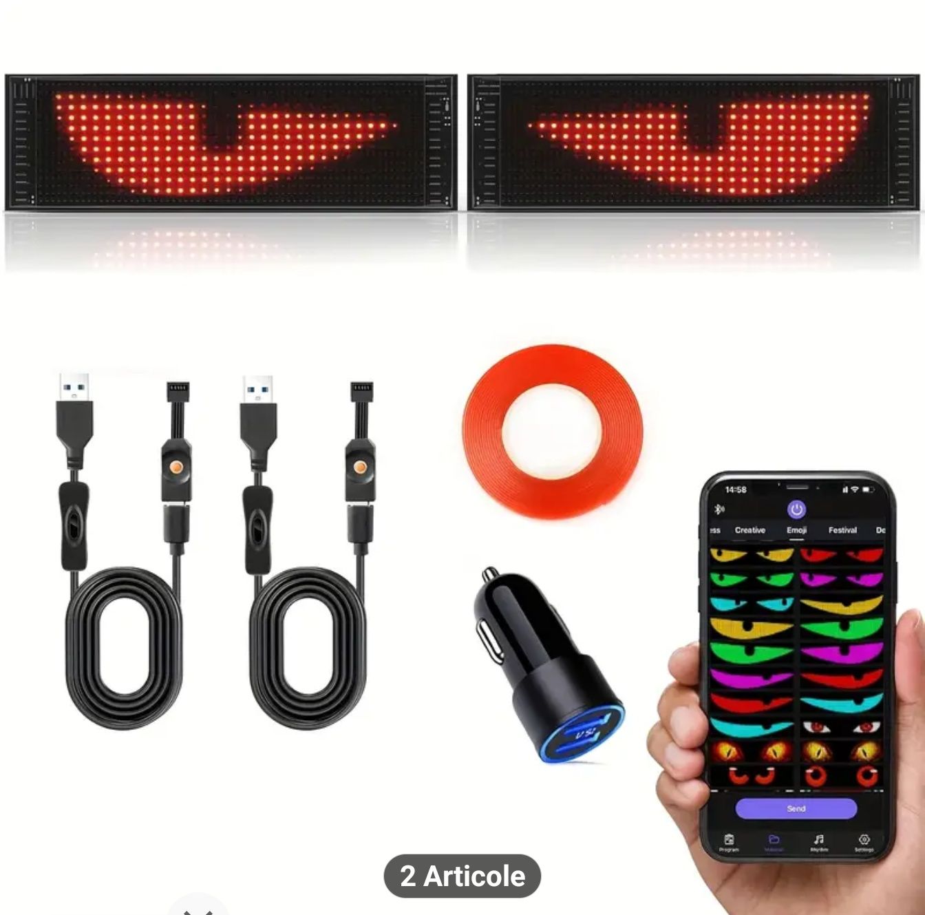 Bandă  Led _ Ochi de Camion/Set două bucăți 12x59 cm