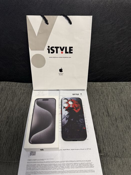 КАТО НОВ 128GB iPhone 15 Pro 5G iStyle Гаранция до 2027 Titanium Black