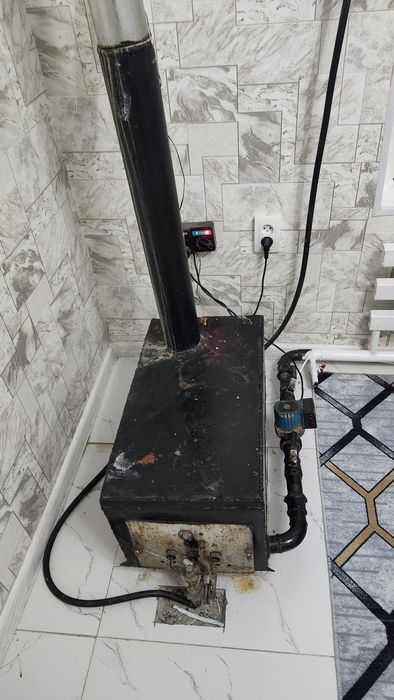 Печка отопление на газ установленной