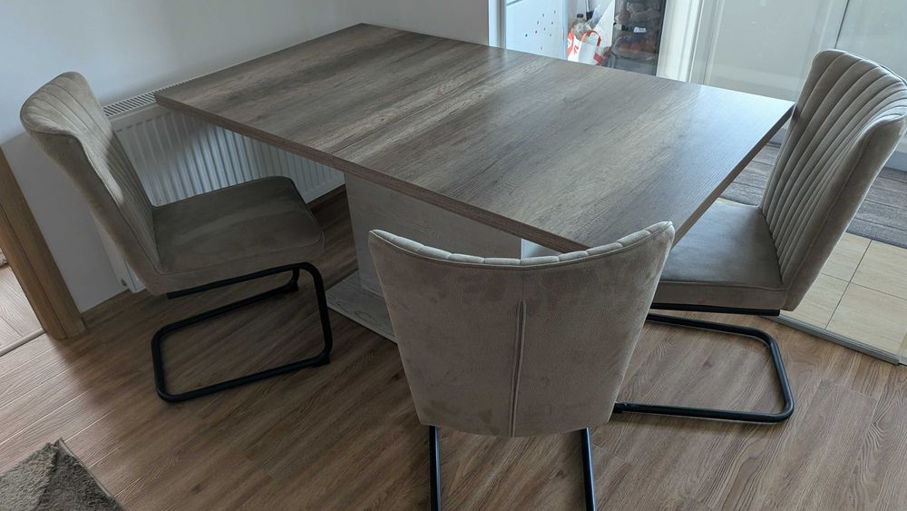 Masa extensibila, un picior, dimensiuni 160x90, extinsa 200x90