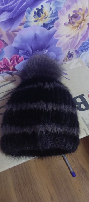 Шапка.Вязаный песец.