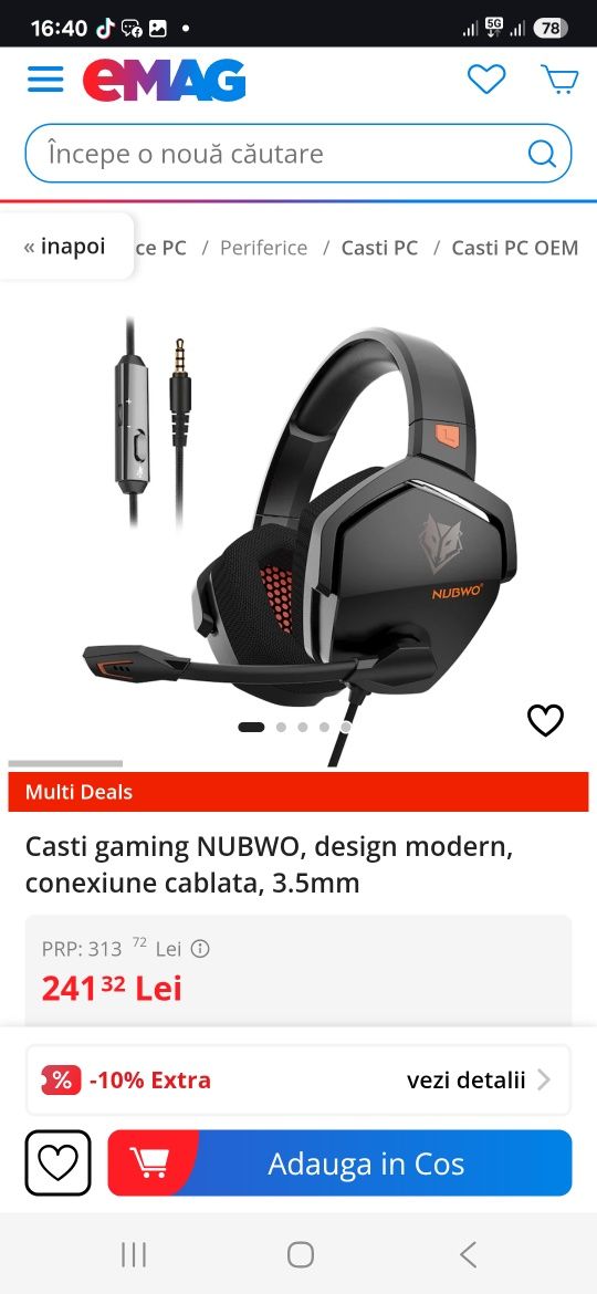 Casti gaming Nubwo G06, Conectivitate wireless, Compatibile cu PS5, PS